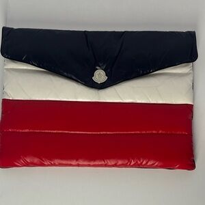 Moncler Tricolor Clutch in Red, White, and Black